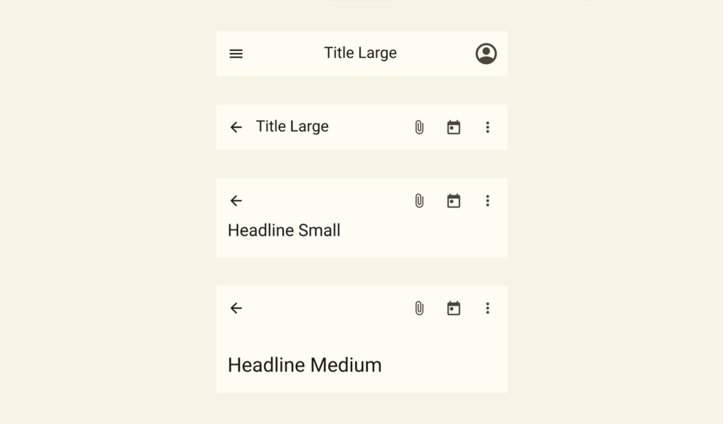 شريط الأدوات (Toolbars) في تطبيقات الهواتف المحمولة